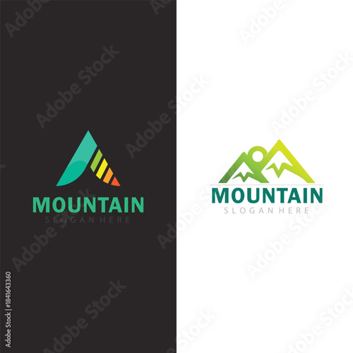 Geometric Mountain Shape Logo Ideal for Nature Tourism and Eco Adventure Branding