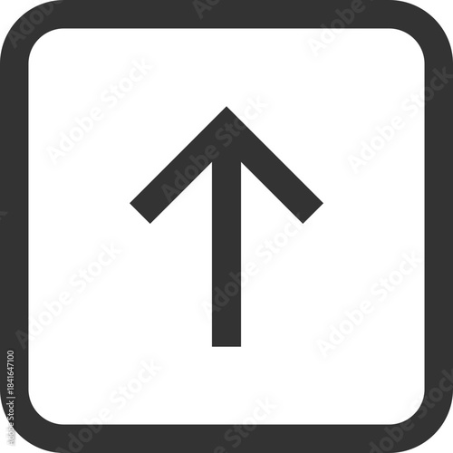 Outlined up arrow icon in rounded shape
