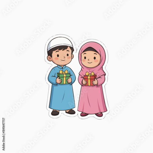 man and woman muslim kids