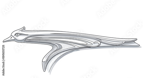 Stylized bird vector graphic illustrating elegant design and simple artistry