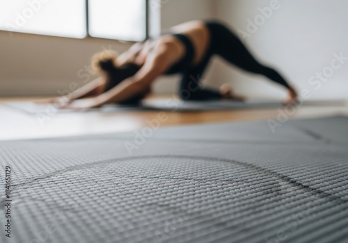 Wallpaper Mural Woman practicing yoga gentle stretching and mindfulness indoors a serene scene Torontodigital.ca