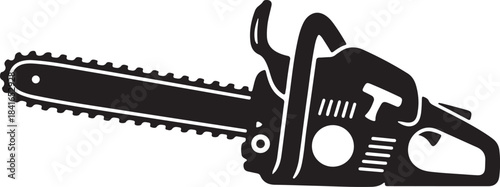 Chainsaw Power Tool Icon Wood Cutting Logging & Tree Felling Equipment