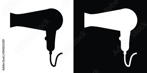 Hair dryer silhouette vector, Hair dryer icon, Blow dryer silhouette. vector illustration