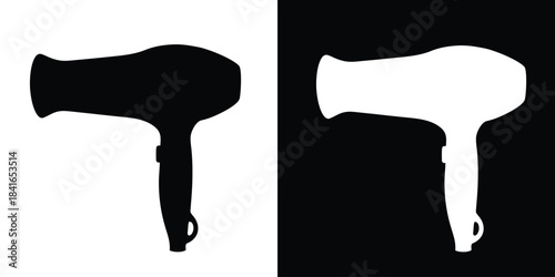 Hair dryer silhouette vector, Hair dryer icon, Blow dryer silhouette. vector illustration