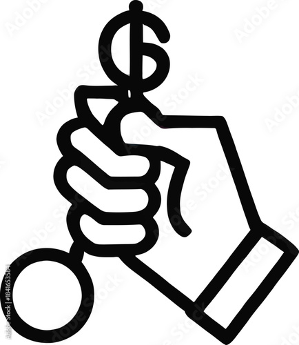 Hand Gesture Icon – Rock Sign Outline, Finger Symbol, Line Art Hand Gesture Illustration