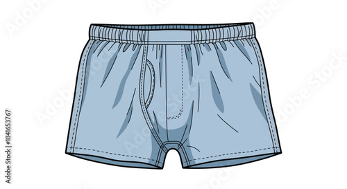 Illustration of blue boxer shorts highlighting comfort and classic design style for men