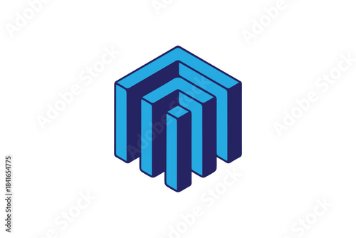 Abstract Isometric Technology Logo Icon