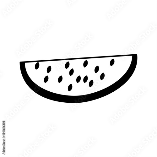 Whole watermelon and its parts. Fresh whole watermelon, slices, and parts. Organic fruit for juices, smoothies, and healthy eating, rich in vitamins. Vector icon illustration isolated on a white backg