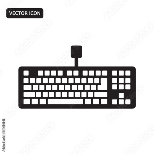 Computer keyboard for typing and data entry, minimalist flat vector icon