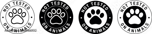 Collection of four different cruelty-free product stamps featuring a paw print icon cruelty-free, stamp, icon, animal, testing
