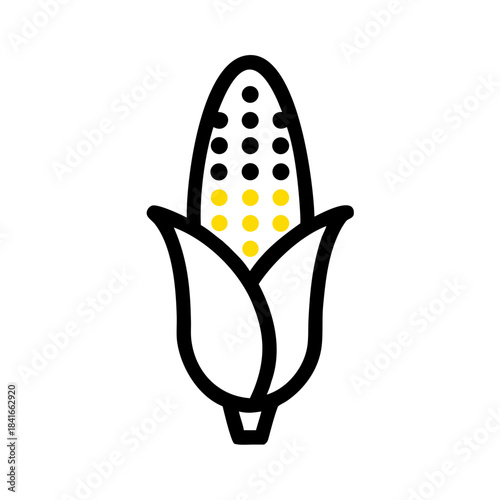 Fresh corn illustration on white background
