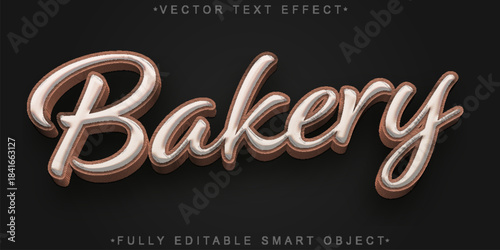 Bakery Pastry Sweet Treats Vector Fully Editable Smart Object Text Effect
