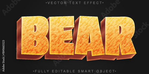 Bear Wild Forest Power Vector Fully Editable Smart Object Text Effect