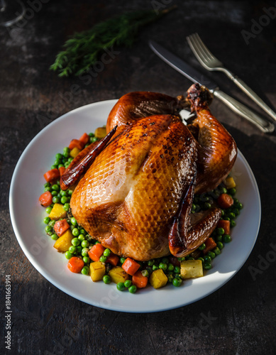 roast turkey with vegetables