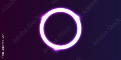 abstract purple vector background design. Abstract neon circles of purple, pink, and white glow on a dark background. Circles lines and bubbles on bright glowing effect gradient with light and shadow