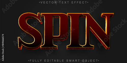 Spin Casino Lucky Wheel Vector Fully Editable Smart Object Text Effect