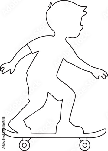 Skateboarder Silhouette in Action: Capturing a dynamic moment of a skateboarder mid-trick, highlighting the balance and agility involved in the sport.