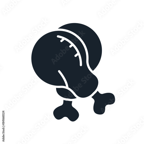 chicken drumstick icons minimalist flat style design, chicken drumstick Vector illustration  on white background
