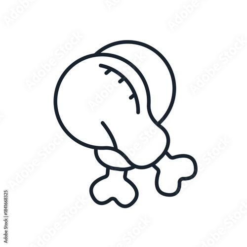 chicken drumstick icons minimalist flat style design, chicken drumstick Vector illustration  on white background