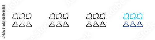 Cooperation icon set outline vector concept illustrations