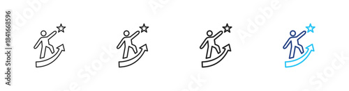 Improve icon set outline vector concept illustrations