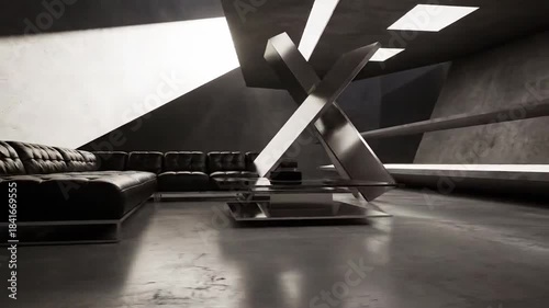 Futuristic Interior Design: A Modern Lounge with Stylish Furniture and Lighting