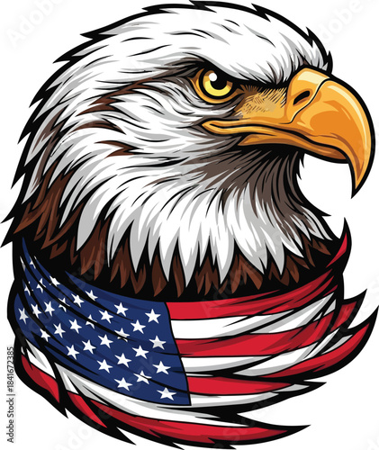american eagle with american flag