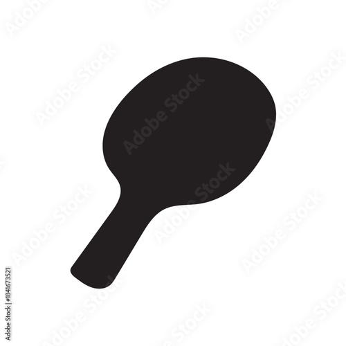 Black Table Tennis Racket Silhouette Professional Ping Pong Sport Paddle Equipment.