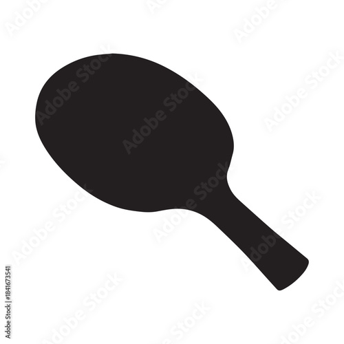 Black Table Tennis Racket Silhouette Professional Ping Pong Sport Paddle Equipment.
