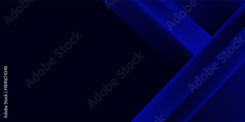 An abstract background using black and dark blue tones creates a sense of depth and movement in the image. The pattern consists of lines and angles that appear to form continuous paths or dimensions.