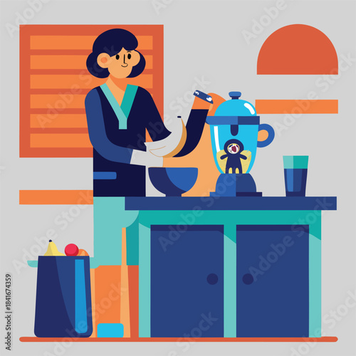 Woman preparing a healthy drink