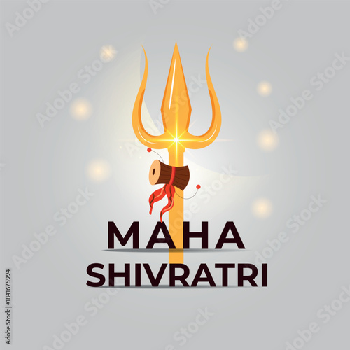 Maha Shivratri banner. Hindu celebration greeting card for web design. Vector illustration