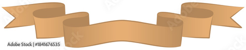 Foto Intricate five-fold ribbon banner in a gradient gold-brown tone, ideal for complex titles or emblems