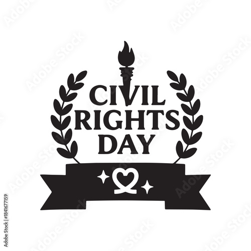 Torch of Freedom Celebrating Civil Rights Day, Equality, Justice, and Human Unity.