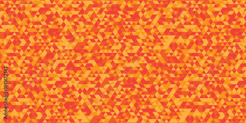 Vector abstract geometric orange and yellow low polygon triangle paper wallpaper. origami paper background. gradient grid creative digital business triangular low textile design.