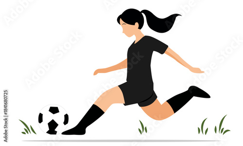  Soccer player woman football kick