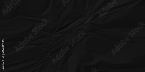 Abstract black parchment wrapping crumpled paper texture. creased page wrinkle retro rough distressed damage paper texture background.