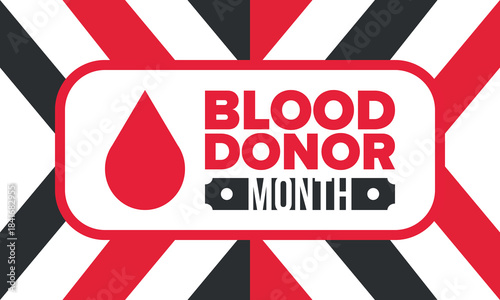 National Blood Donor Month. Awareness and prevention. Celebrate annual in January. Medical healthcare concept. Human support and protection. Poster, banner and background. Vector illustration