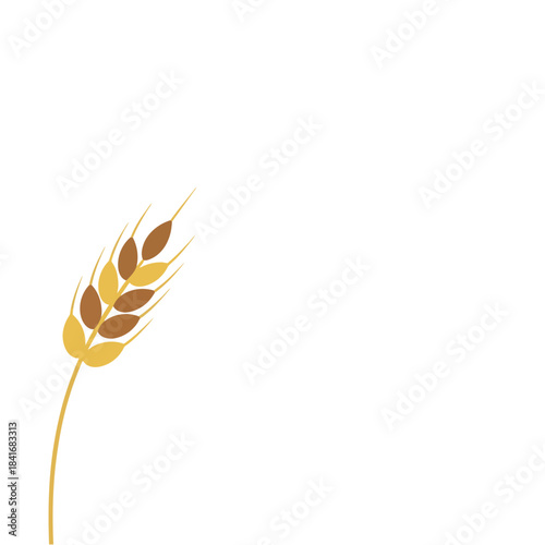 Wheat stalk illustration exhibiting simplicity of harvest and agricultural design