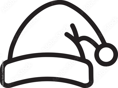 Iconic Santa Claus Hat Illustration for Holiday Season