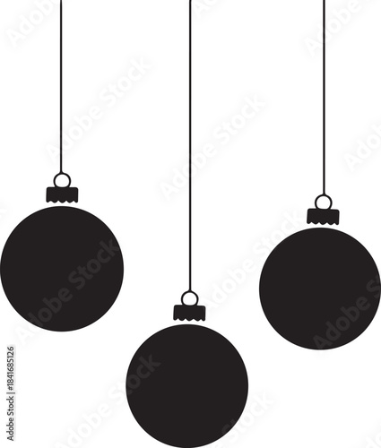 Three Hanging Christmas Ornaments Holiday Decoration Set