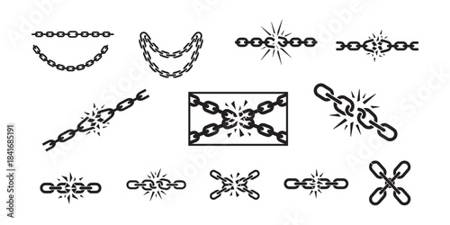 Chain Silhouette Set with Breaking and Hanging Variations