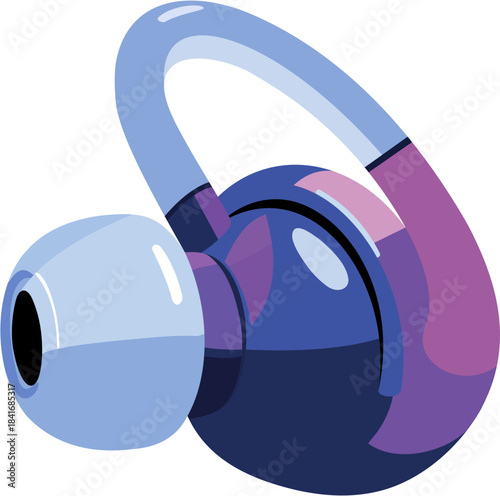 Vector illustration of a single earbud