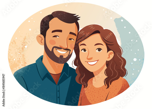 Happy Girlfriend Smiling Portrait Romantic Couple Love Relationship