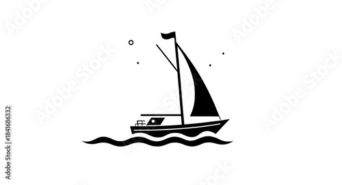sailing boat vector icon, sailboat sea illustration, yacht sailing symbol, boat ocean travel icon, nautical sailing vector, sailboat water illustration, marine vessel icon, ocean yacht vector, sailing