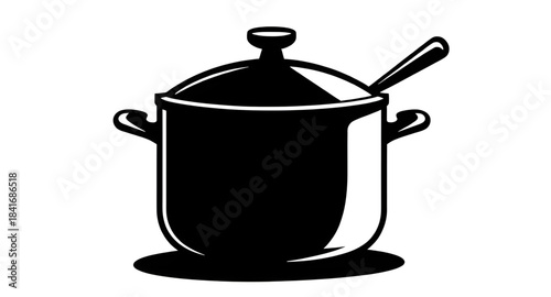 cooking pot silhouette vector illustration, kitchen cookware pot silhouette, pot silhouette kitchen utensil illustration, cooking vessel silhouette vector graphic, pot silhouette culinary design, cook