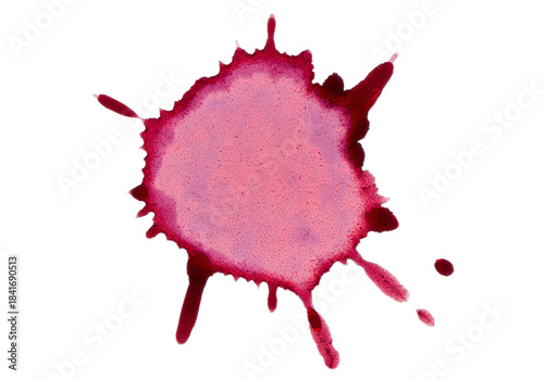 Red wine stain splash.