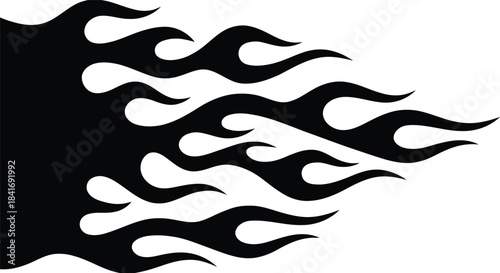 Flame decal vector graphic for vehicle customisation, racing artwork and dynamic design projects