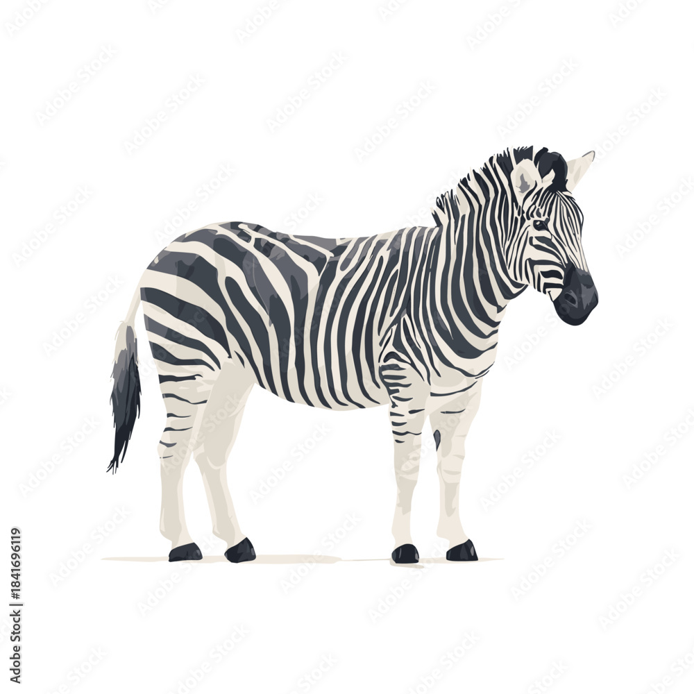 Naklejka premium Vector illustration of a zebra isolated on a white background