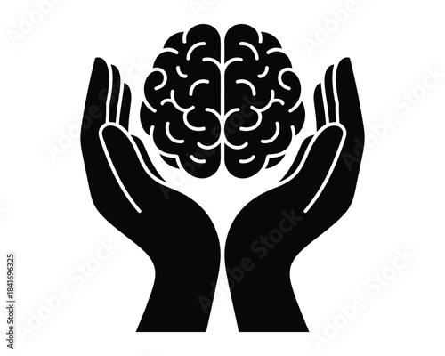 Hands Holding Brain Symbolizing Mental Health